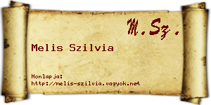 Melis Szilvia névjegykártya